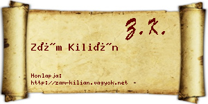 Zám Kilián névjegykártya